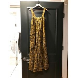 Black Crane Leaf Print Jumpsuit